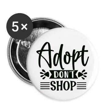 Adopt Dont Shop - Buttons small 1''/25 mm (5-pack) - white - Front
