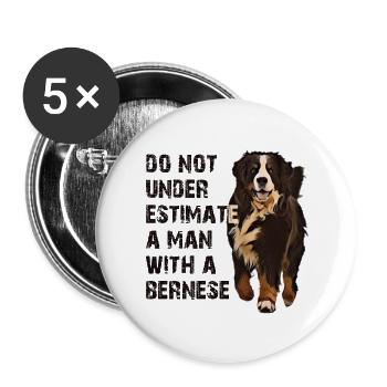 Bernese mountain dog - Buttons small 1''/25 mm (5-pack) - white - Front