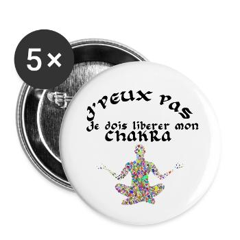 j'peux pas je dois liberer mon chakra - Lot de 5 petits badges (25 mm) - blanc - Devant