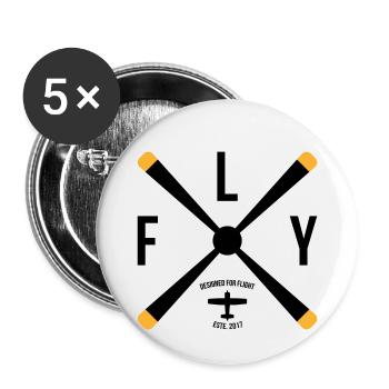 Designed for flight Geschenk Flugzeug Copilot - Buttons klein 25 mm (5er Pack) - Weiß - Vorne