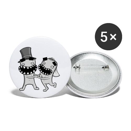 Brautpaar - Buttons klein 25 mm (5er Pack)