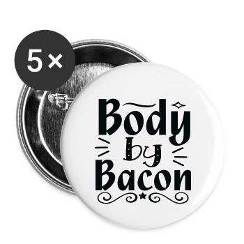 Body by Bacon - Buttons klein 25 mm (5er Pack) - Weiß - Vorne
