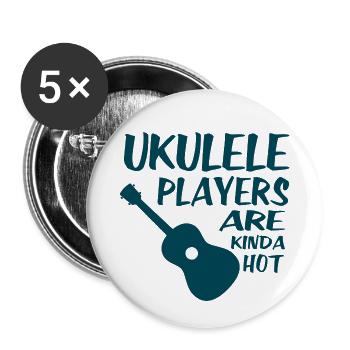 Ukulele players Geschenk Musiker Hawaii - Buttons klein 25 mm (5er Pack) - Weiß - Vorne