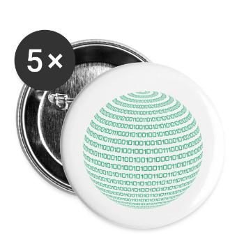 Binärcode Code Informatik Nerd Student Geschenk - Buttons klein 25 mm (5er Pack) - Weiß - Vorne