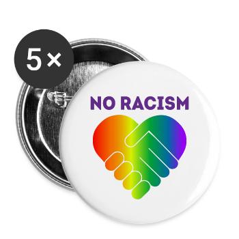 No racism Geschenk Toleranz Menschenrechte - Buttons klein 25 mm (5er Pack) - Weiß - Vorne