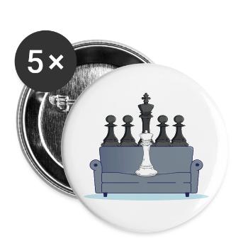 Schachmatt, Schach, Meme - Buttons klein 25 mm (5er Pack) - Weiß - Vorne