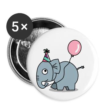 Elephant Birthday Party Hat - Buttons small 1''/25 mm (5-pack) - white - Front