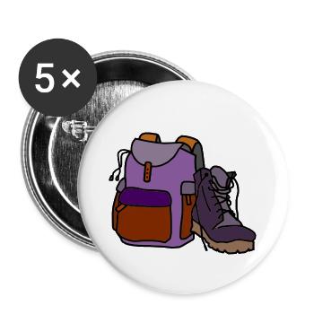 hiker /Trail / Trek - Buttons small 1''/25 mm (5-pack) - white - Front