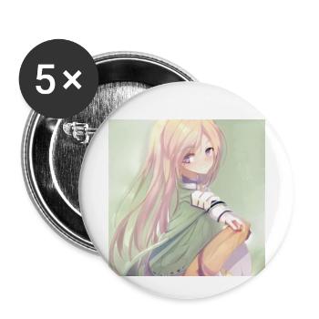 Anime - Lot de 5 petits badges (25 mm) - blanc - Devant