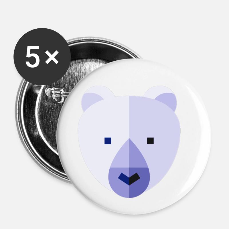 isbjörn - Små knappar 25 mm (5-pack) - vit