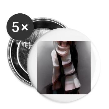 Anime - Lot de 5 petits badges (25 mm) - blanc - Devant