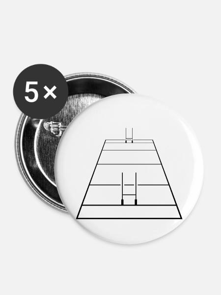 Rugby - Buttons klein 25 mm (5er Pack) - Weiß