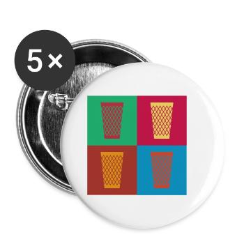 Hessen Hessisch Geschenk Babbel Apfelwein Appelwoi - Buttons klein 25 mm (5er Pack) - Weiß - Vorne