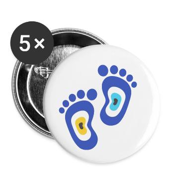 Nazar - Lot de 5 petits badges (25 mm) - blanc - Devant