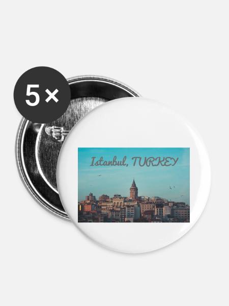 Istanbul - Buttons klein 25 mm (5er Pack) - Weiß