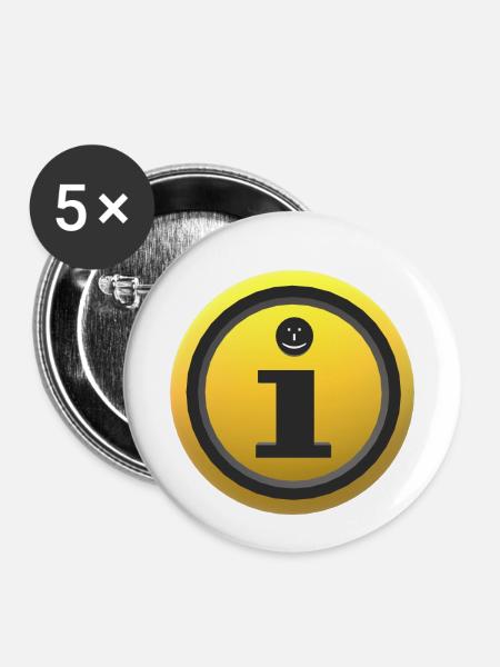 3D Information - Buttons klein 25 mm (5er Pack) - Weiß