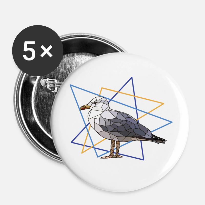 gull - Buttons small 1''/25 mm (5-pack) - white
