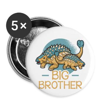 BIG BROTHER dino by the Manzanita’s - Lot de 5 petits badges (25 mm) - blanc - Devant