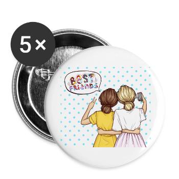 Meilleurs ami - Lot de 5 petits badges (25 mm) - blanc - Devant