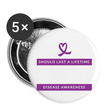 Alzheimer Demenz - Buttons klein 25 mm (5er Pack) - Weiß - Vorne