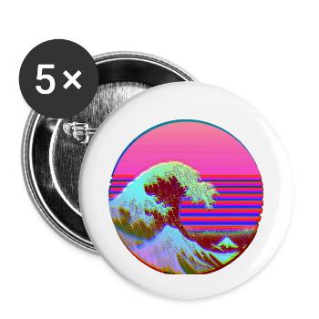 the great retrowave - Buttons small 1''/25 mm (5-pack) - white - Front