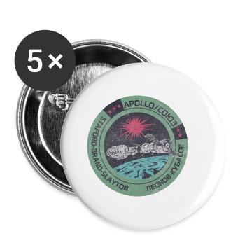 Apollo Gagarine Espace Russie Astronaute - Lot de 5 petits badges (25 mm) - blanc - Devant