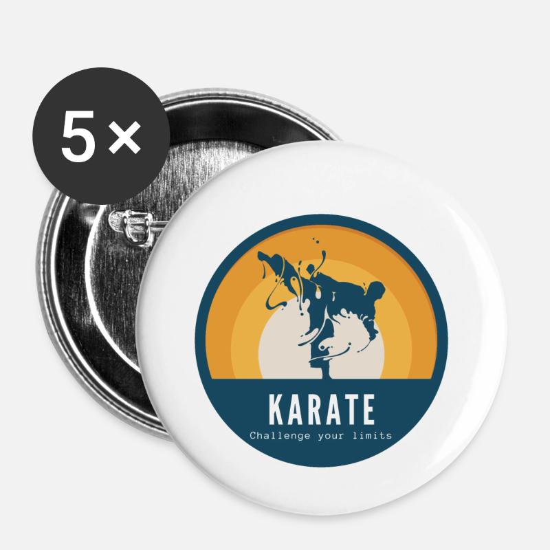 Karate - Buttons klein 25 mm (5er Pack) - Weiß