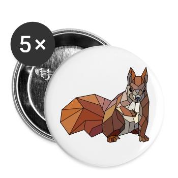 Écureuil blanc - Lot de 5 petits badges (25 mm) - blanc - Devant