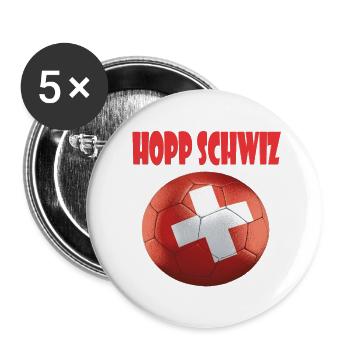 Suisse Design - Lot de 5 petits badges (25 mm) - blanc - Devant