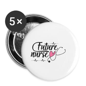 future infirmière - Lot de 5 petits badges (25 mm) - blanc - Devant