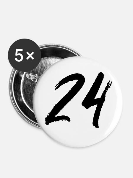 24 - Buttons klein 25 mm (5er Pack) - Weiß