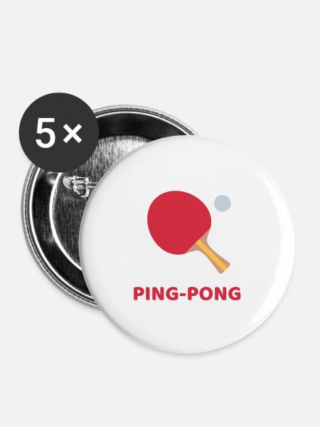 Ping pong - Buttons klein 25 mm (5er Pack) - Weiß