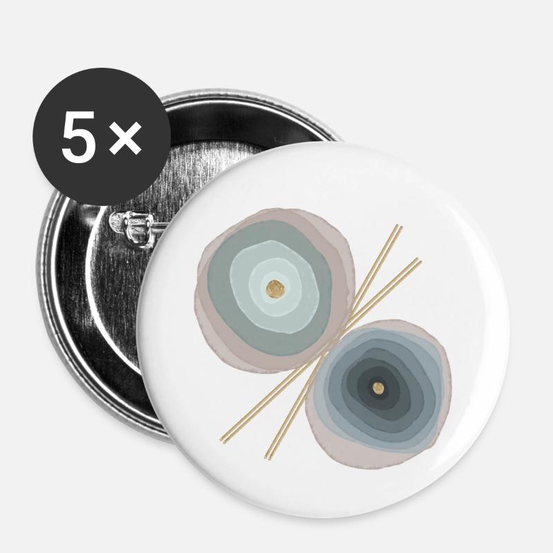 watercolor flowers - Buttons klein 25 mm (5er Pack) - Weiß