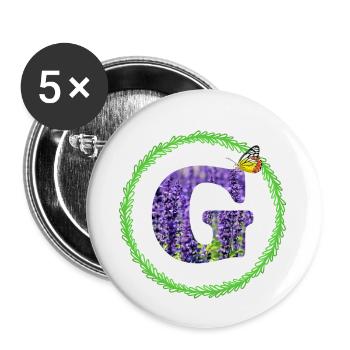 lavendel g - Buttons klein 25 mm (5er Pack) - Weiß - Vorne
