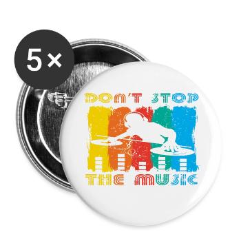 Don´t Stop the Music - Buttons klein 25 mm (5er Pack) - Weiß - Vorne