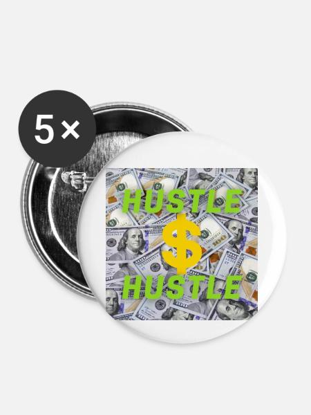 Hustle - Buttons klein 25 mm (5er Pack) - Weiß