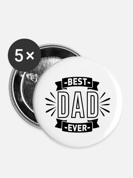Bester Vater. - Buttons klein 25 mm (5er Pack) - Weiß