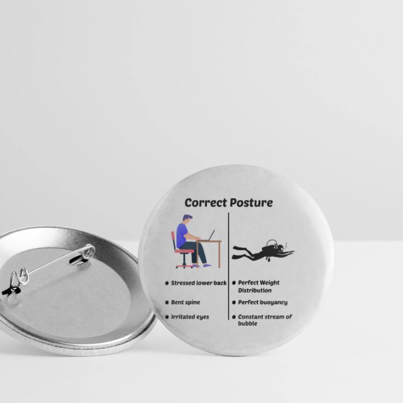 Scuba Diving Diver Computer Engineer Programmer Buttons small 1''/25 mm (5-pack)