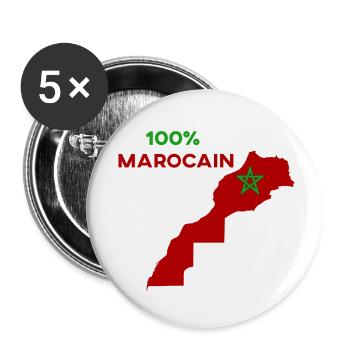 100% MAROCAIN 100% Sahara marocain - Lot de 5 petits badges (25 mm) - blanc - Devant