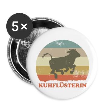 Kuhflüsterin Landwirtin Viehwirtin Bäuerin - Buttons klein 25 mm (5er Pack) - Weiß - Vorne