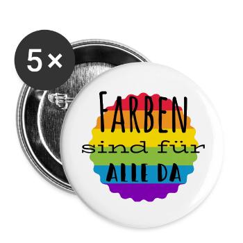 Farben für alle - Buttons klein 25 mm (5er Pack) - Weiß - Vorne