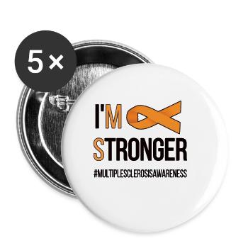 Sclérose en plaques MS Combattants Du Monde MS Day Sclérose - Lot de 5 petits badges (25 mm) - blanc - Devant
