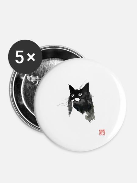 black and white - Buttons klein 25 mm (5er Pack) - Weiß