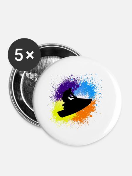 jet ski - Buttons klein 25 mm (5er Pack) - Weiß