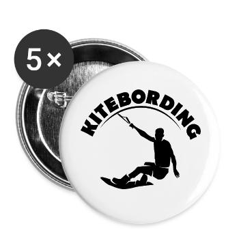 Kiteboarding Symbol Logo Team Kite Surfer Surfing - Buttons small 1''/25 mm (5-pack) - white - Front