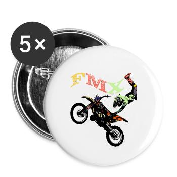 freestyle motocross - Buttons small 1''/25 mm (5-pack) - white - Front