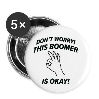 Dieser Boomer ist in Ordnung - Buttons klein 25 mm (5er Pack) - Weiß - Vorne