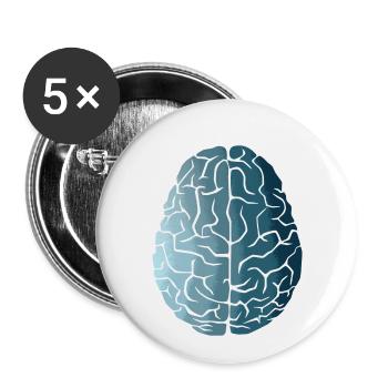 Évolution du cerveau - Lot de 5 petits badges (25 mm) - blanc - Devant
