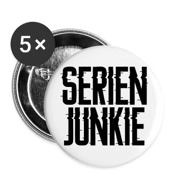 Serien Junkie Spruch Serie Streaming Filme Serien - Buttons klein 25 mm (5er Pack) - Weiß - Vorne
