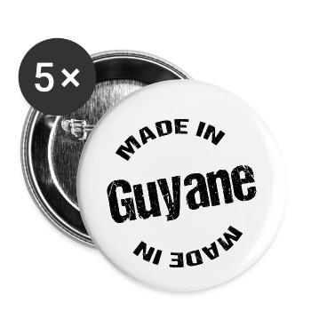 made in guyane - Lot de 5 petits badges (25 mm) - blanc - Devant